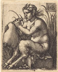 Satyrfrau spielt Dudelsack, ca. 1525-50